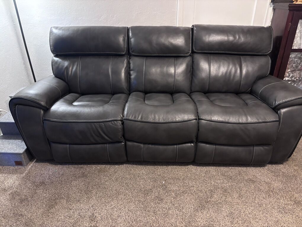 Gray Dual Power Reclining Sofa