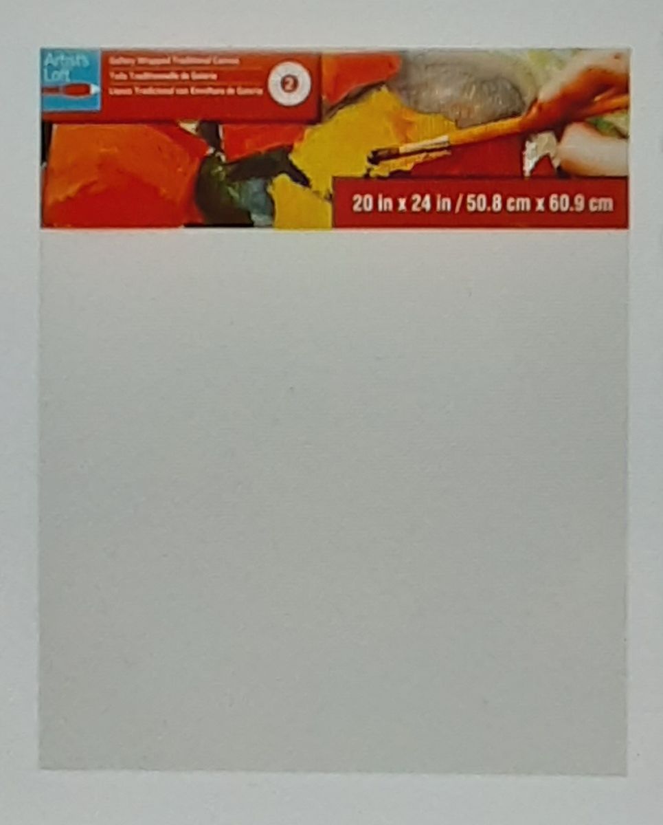 New Artist's Loft 20" x 24" White Level 2 Gallery Wrapped Archival Cotton Canvas -Medium Weight  for Acrylic and Oil Paints
