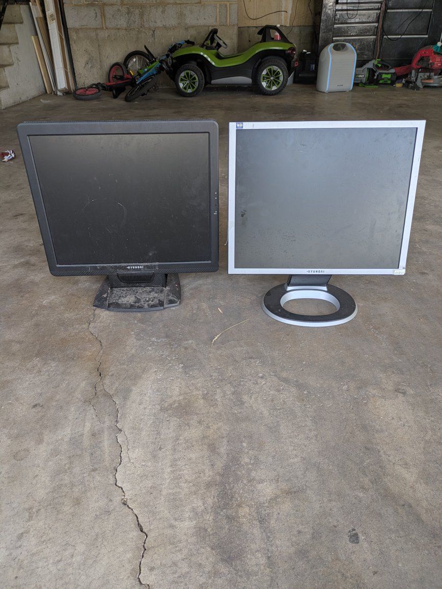 Pair of Hyundai LCD Computer Monitors with Stands