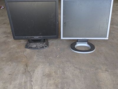 Pair of Hyundai LCD Computer Monitors with Stands