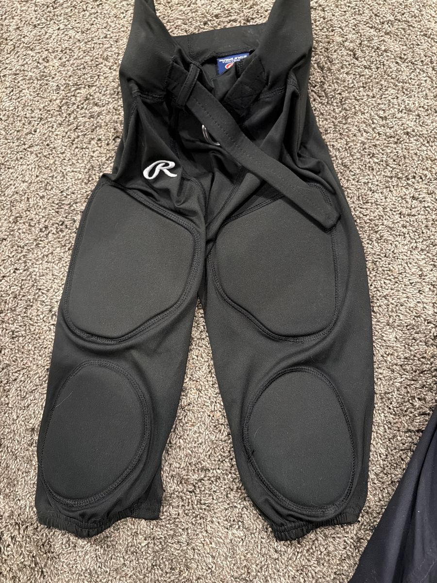 Rawlings Black Padded Football Pants with Integrated Belt