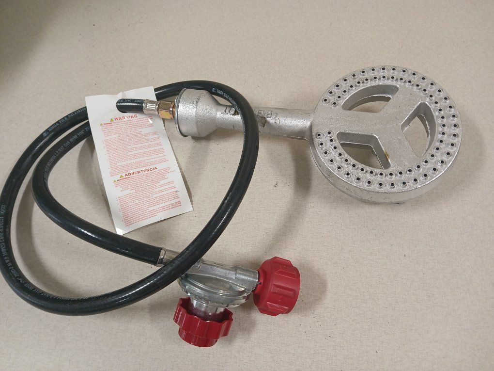 Unbranded Propane Burner with Regulator & Hose - Heavy-Duty Cast Iron for Outdoor Cooking