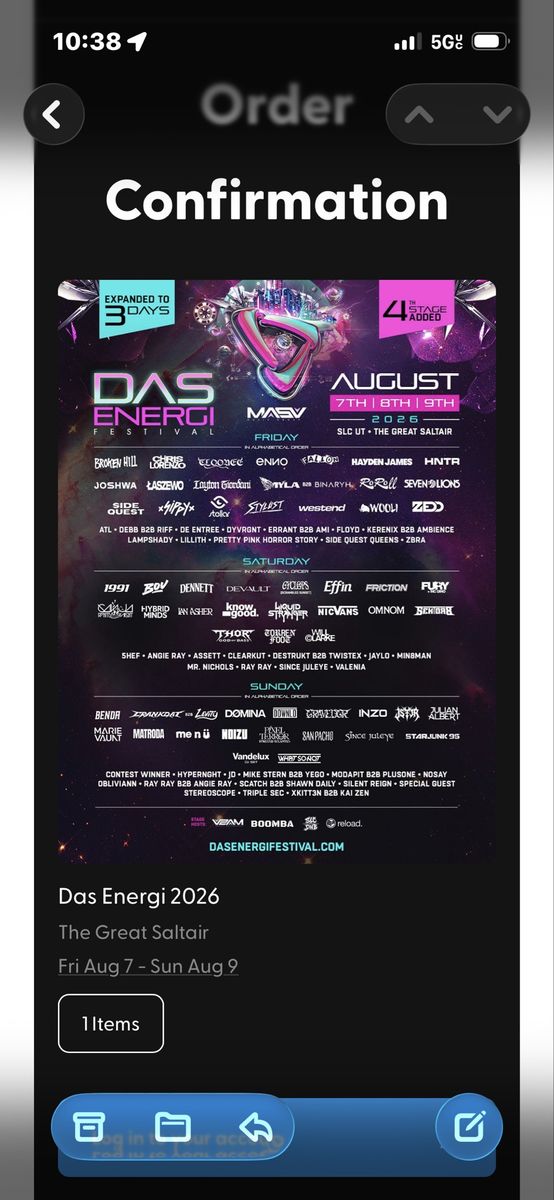 Das Energi Festival 2026 Ticket - The Great Saltair SATURDAY TICKET