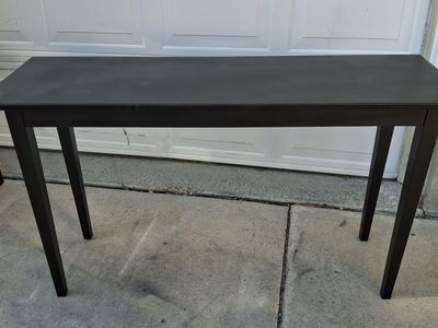 all wood black entry way table