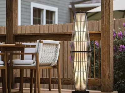 New in box, Hampton Bay. 51 in. Gray Outdoor/Indoor Floor Lamp