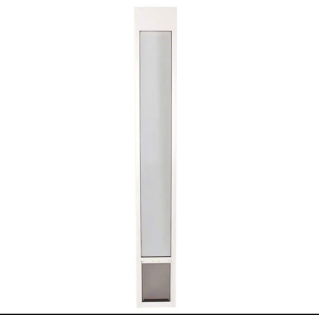 PetSafe 1-Piece Sliding Glass Pet Door for Dogs & Cats - Adjustable Height 91 7/16" to 96" - Medium, White, No-Cut DIY Install,