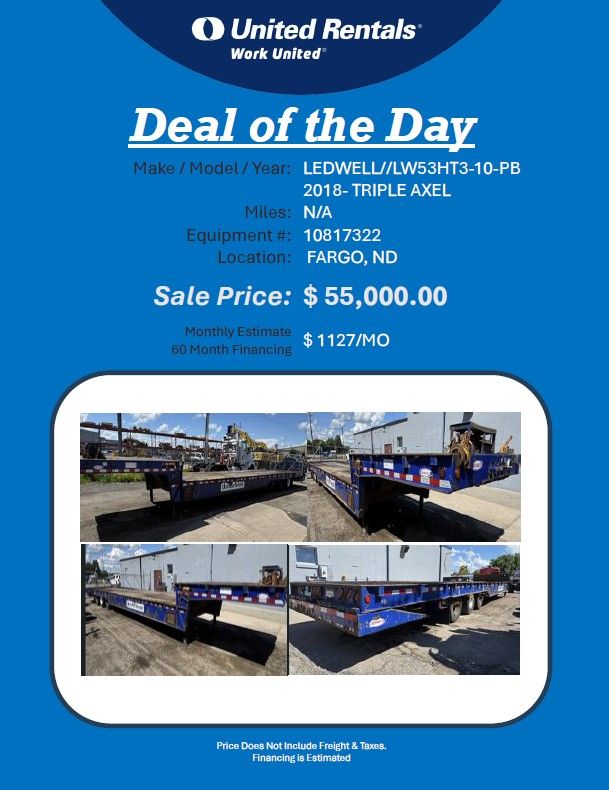 Trailer ledwell lW53HT3-10-PB  2018 Triple axel Fargo ND 55K