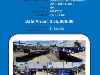 Trailer ledwell lW53HT3-10-PB 2018 Triple axel Fargo ND 55K