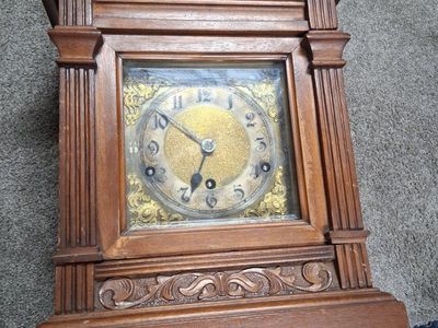 Antique 1770 Wood & Brass Clock - Repair Tag, Vintage Collectible Timepiece