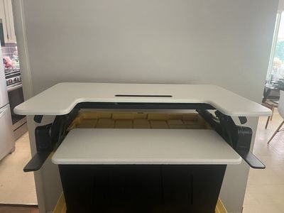 White Vivo Adjustable Standing Desk Converter - Ergonomic Sit-Stand Workstation