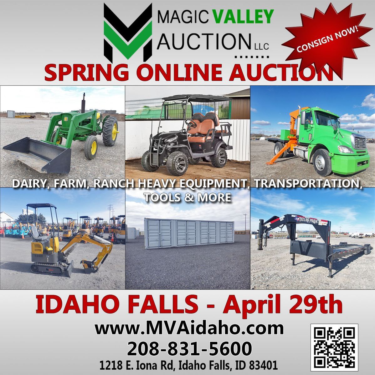 Magic Valley Auction - Idaho Falls - April 29th Online Auction