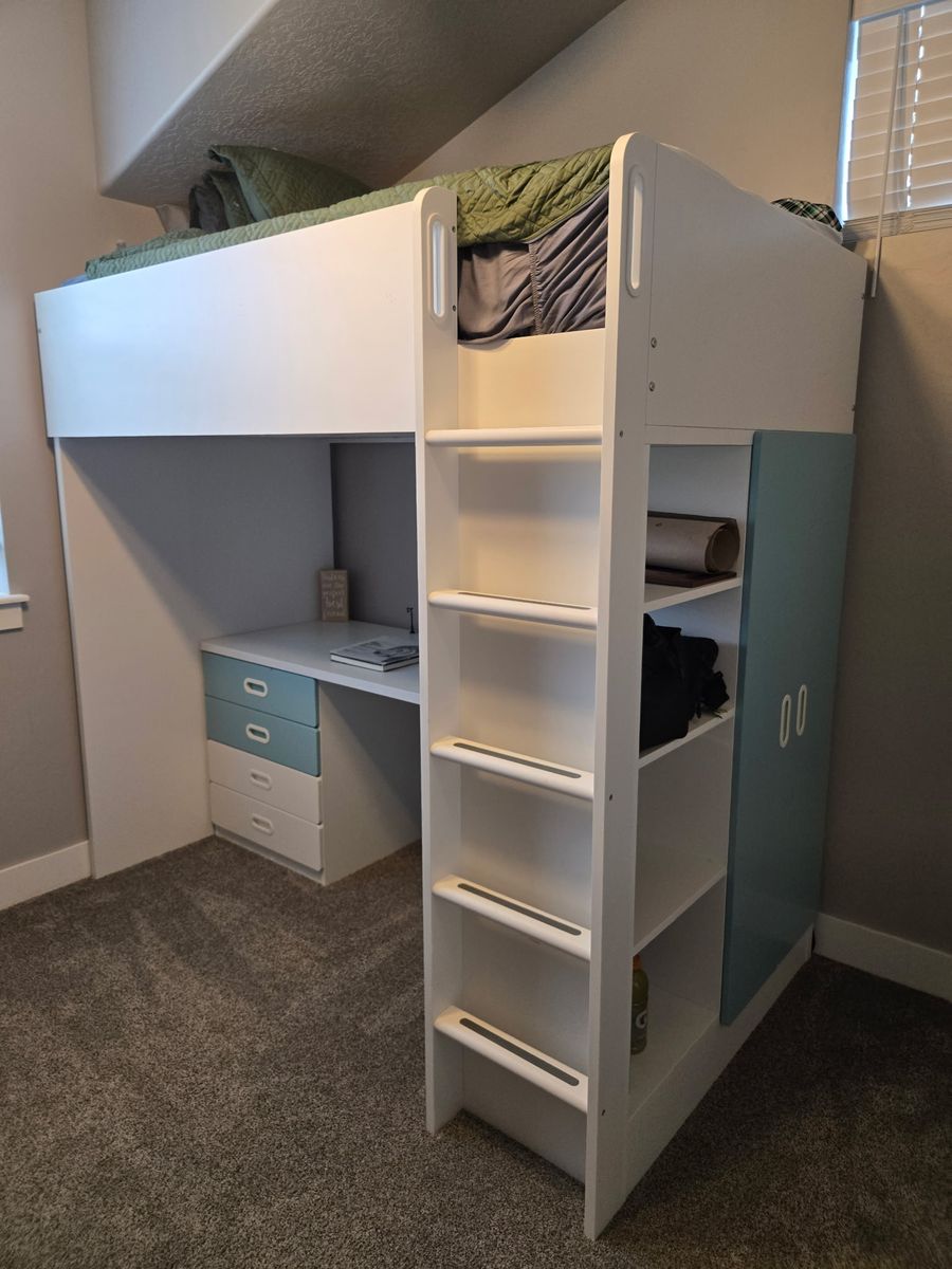Loft bed with desk