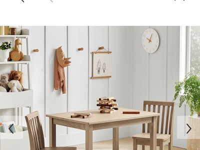 Pottery Barn Kids Carolina Small Play Table and 3 Chairs, Kids/Toddler Furniture, Dark Walnut Brown Nursery Furniture