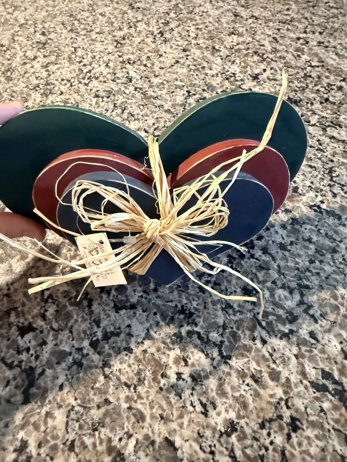 New Three Piece Wooden Heart Set