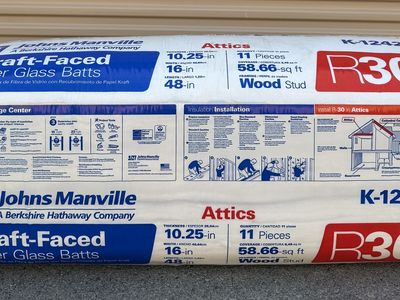 NEW Johns Manville R-30 Kraft Faced Fiberglass Insulation Batt 16 in. W x 48 in. L