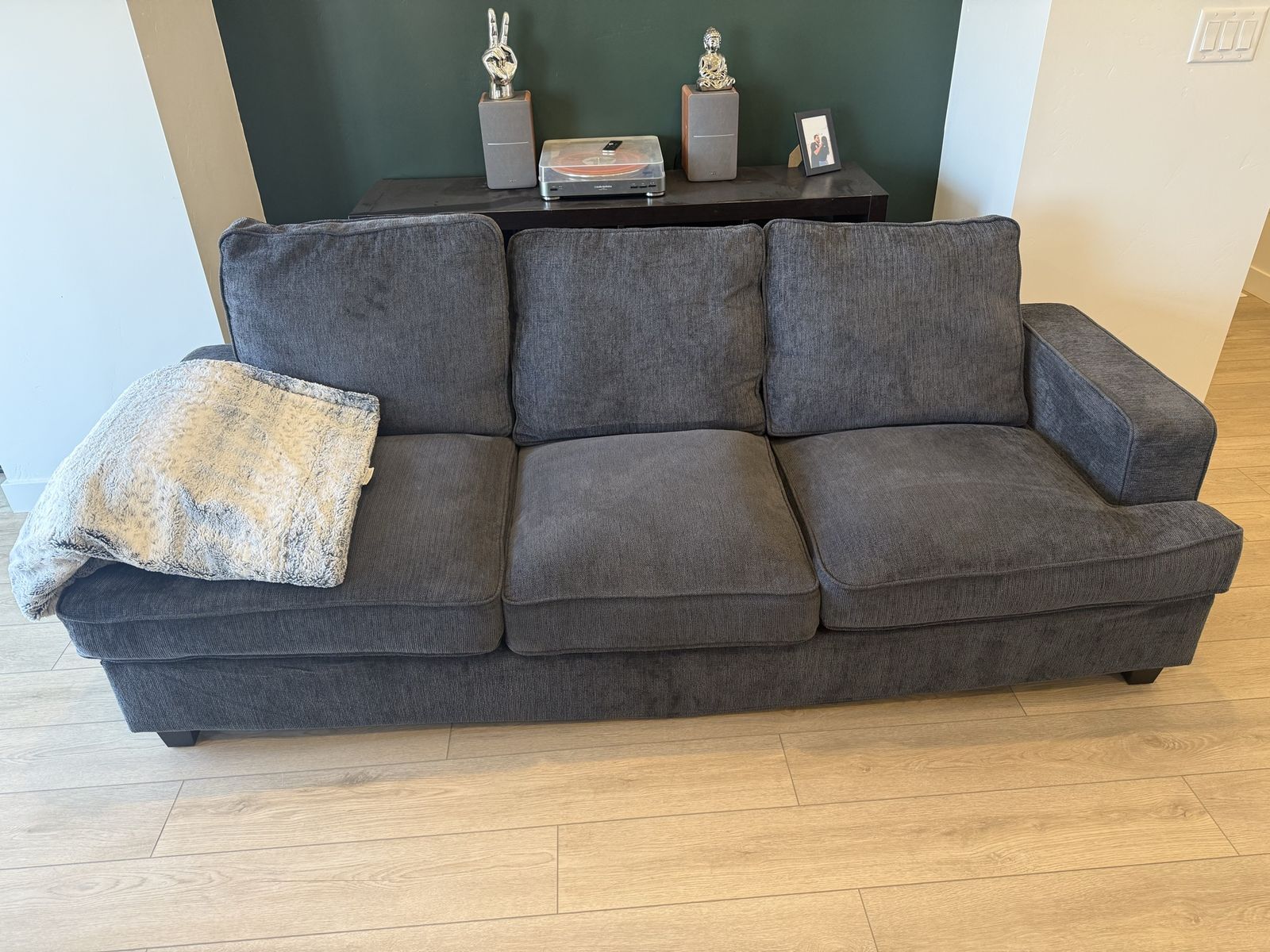 Charcoal Gray Sofa - 3 Seater Couch