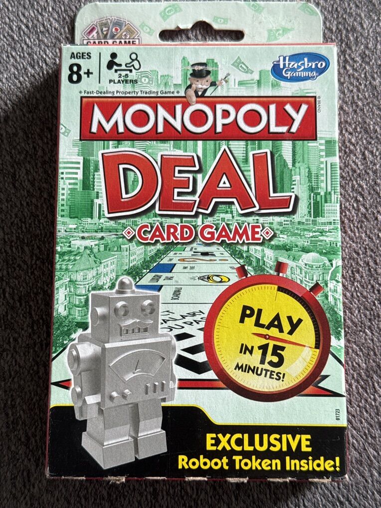 Monopoly Deal Card Game with Exclusive Robot Token