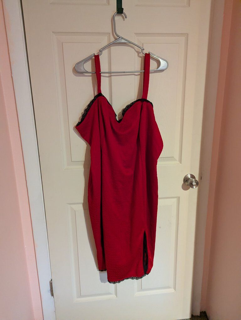 red dress with black lace