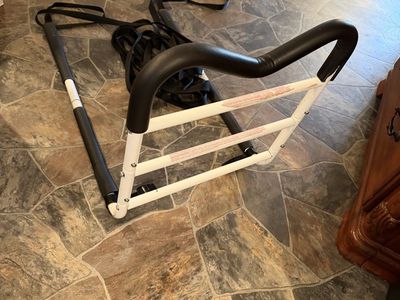 Bed Rail Assist Bar with Safety Straps - White and Black