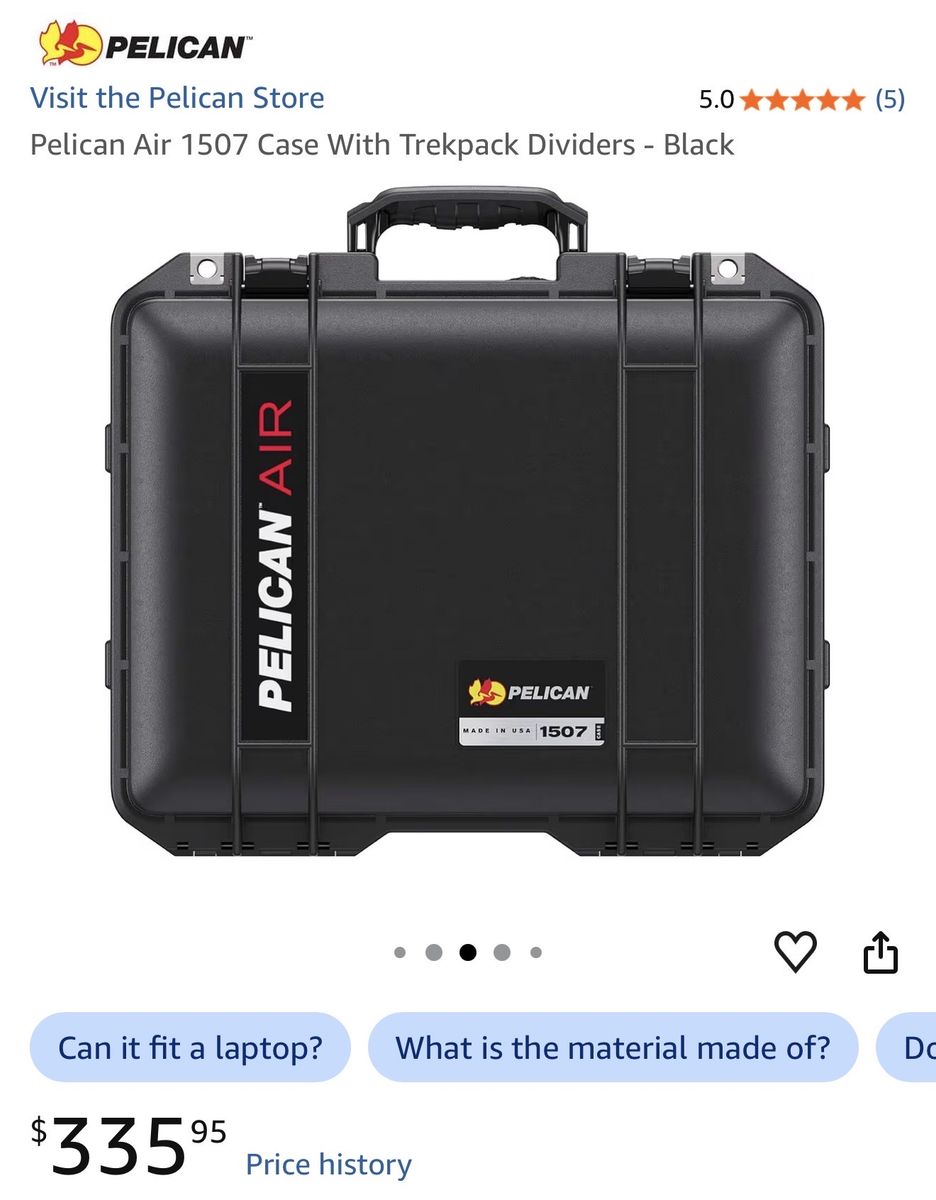 Pelican Air 1507 Case With Trekpack Dividers - Black
