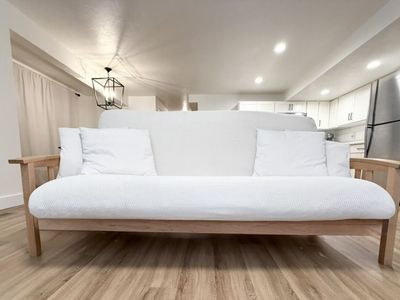 Queen Futon Frame & Queen GOTS Organic Mattress