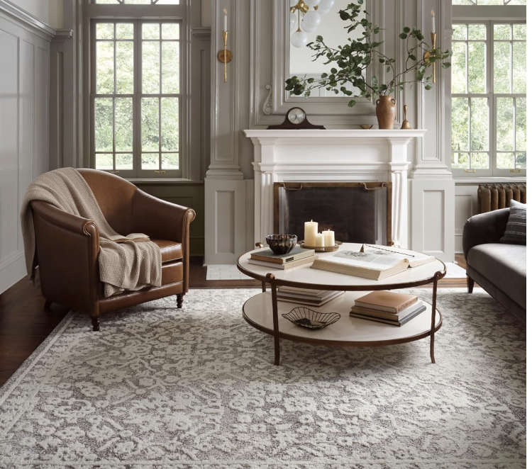 New! Magnolia Home Grey/Ivory 5'3" x 7'6" Area Rug