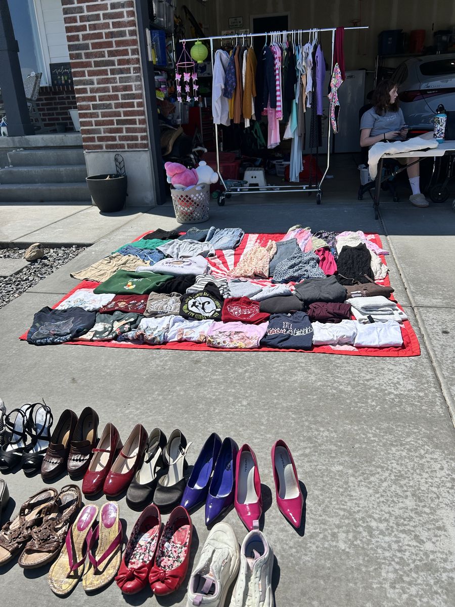 YARD SALE!!!! EVERYTHING MUST GO!! WHIMSY 2000’s WOMENS CLOTHES AND SHOES. KIDS CLOTHING AND TOYS