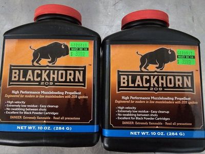 Blackhorn 209 High Performance Muzzleloading Propellant - 10 oz. Bottles. I have 2 10oz bottles $100 each.