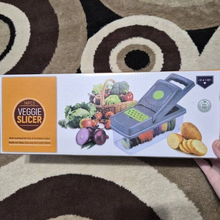 New 14-in-1 Veggie Slicer Multipurpose Vegetable Chopper Dicer Grater Cutter Peeler