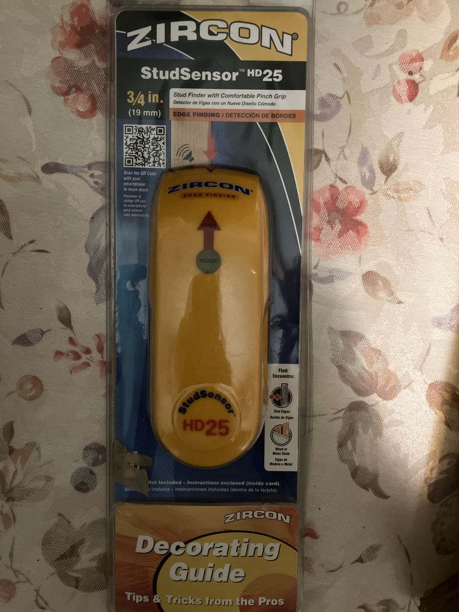 Zircon StudSensor HD25 Stud Finder - Edge Finding Tool with Comfortable Pinch Grip