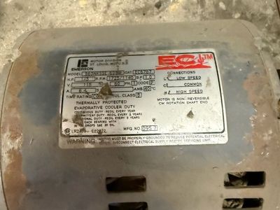 Emerson evaporative cooler motor