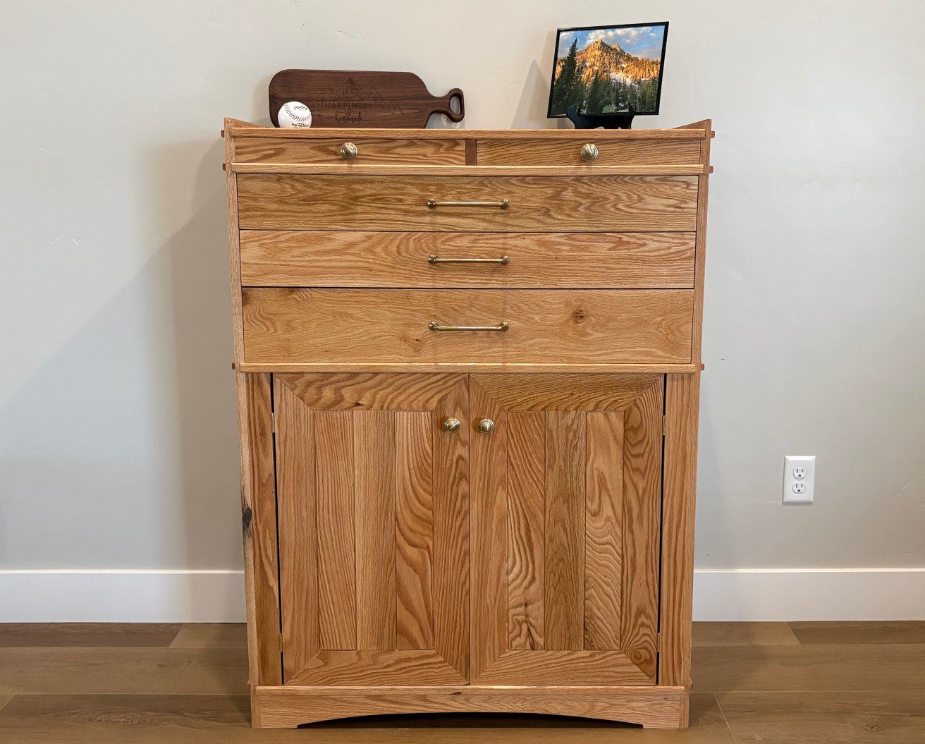 Handbuilt Solid Red Oak Dresser or Tool Cabinent