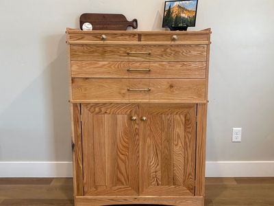 Handbuilt Solid Red Oak Dresser or Tool Cabinent