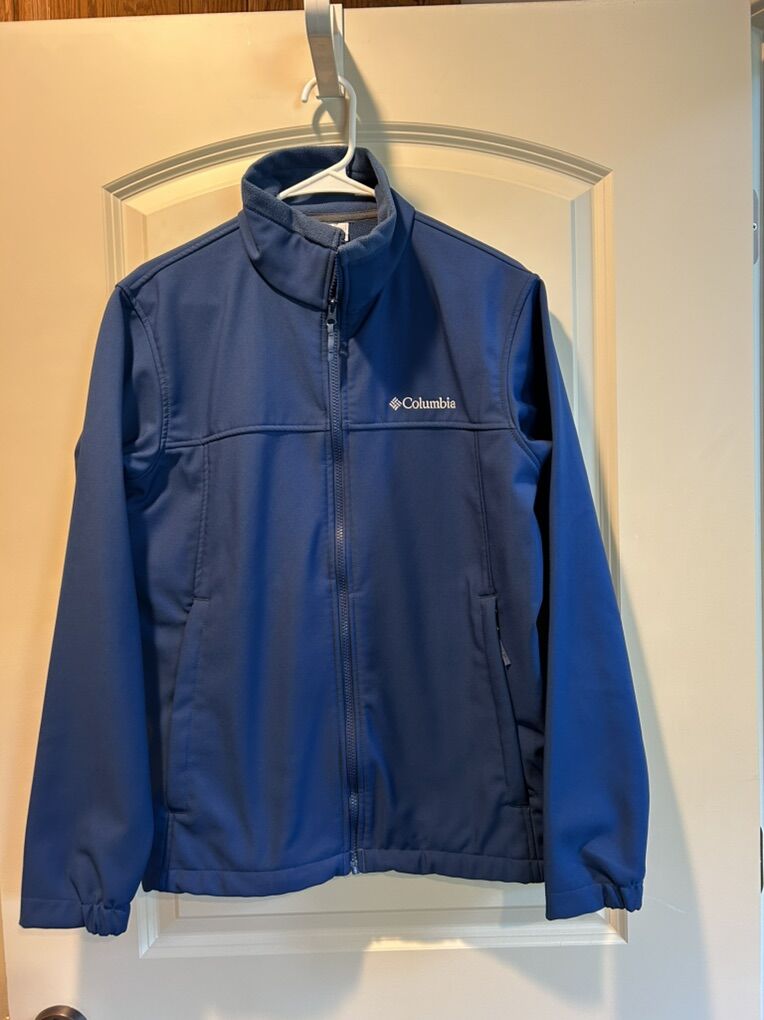 Columbia Mens Large Polar Tech Jacket Blue Gray