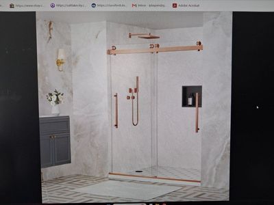 56 in.-60 in. W x 76 in. H Sliding Frameless Shower Door in Oil Rubbed Bronze with Tempered Clear Glass