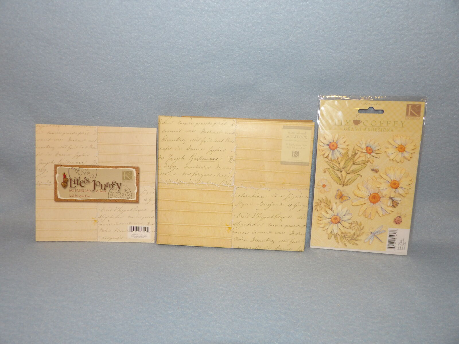 K&Company 6x6 Scrapbook, Life's Journey Paper Pad, & Tim Coffey Daisy Delight Stickers