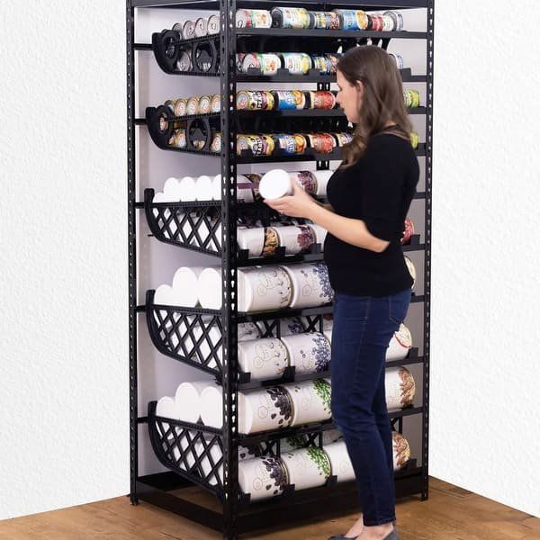 Shelf Reliance Maximizer Black Metal Canned Food Storage Rack System - Disassembled