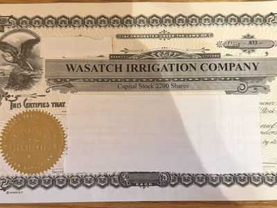 Wasatch Irrigation Company .833 shares
