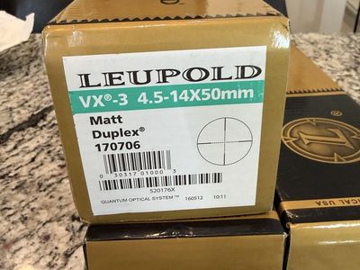 Leupold VX-3 4.5-14x50mm Rifle Scope Matte Duplex Reticle 170706