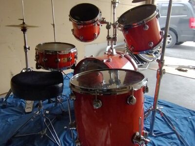 Sunburst Orange Drum Set