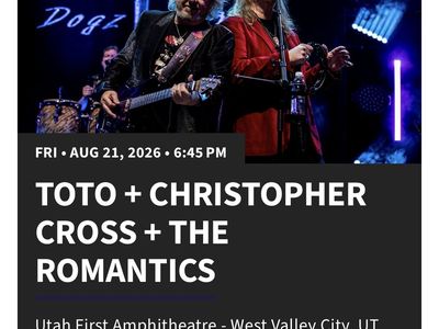 TOTO + Christopher Cross + The Romantics Concert Tickets - Utah First Amphitheatre (Aug 21, 2026)
