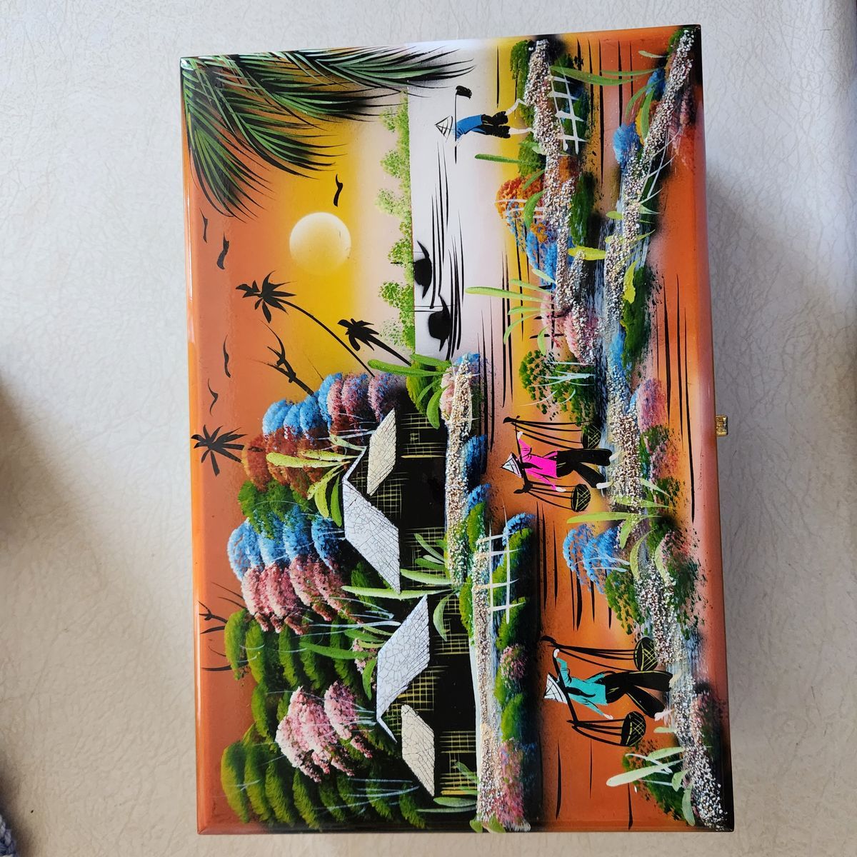 Lacquered Wood Jewelry Box