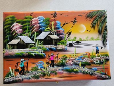 Lacquered Wood Jewelry Box