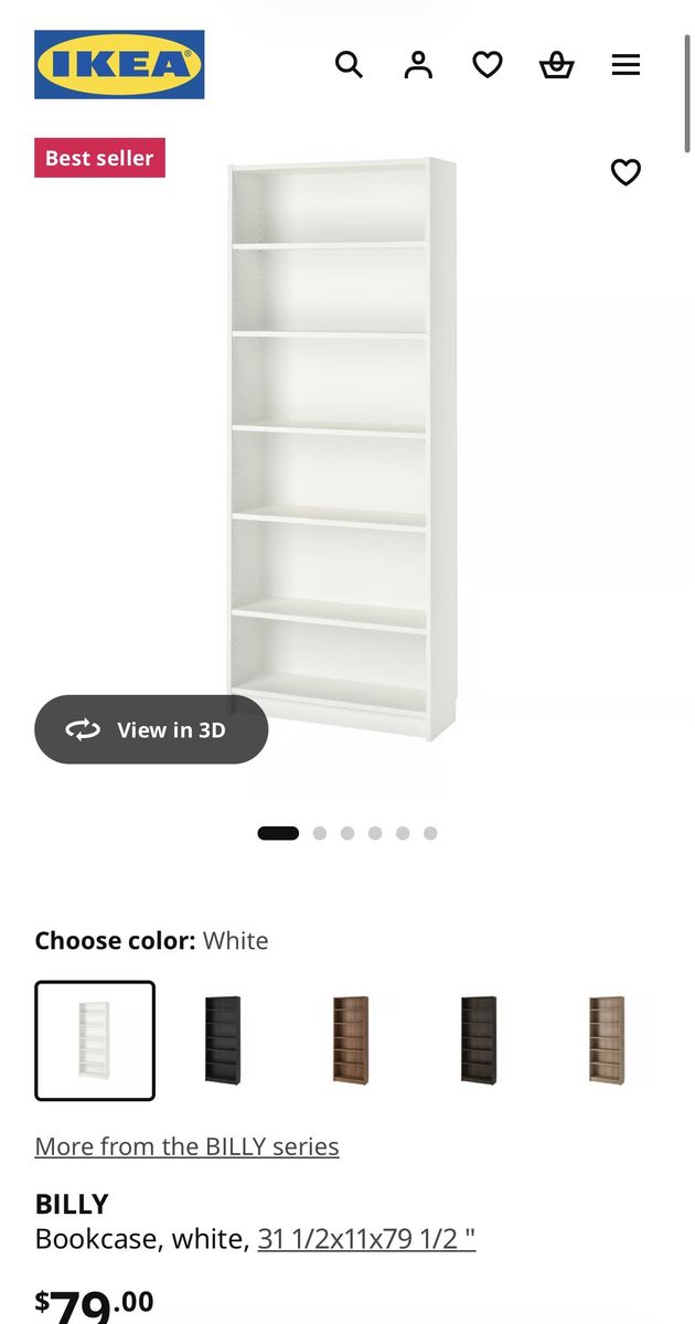 IKEA white Billy bookcase