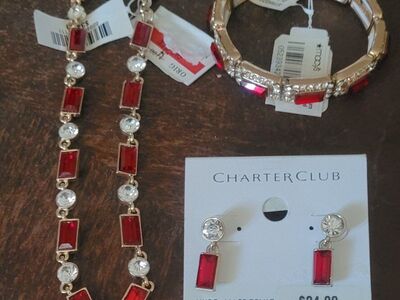 3 piece set red jewelery New from Macys
