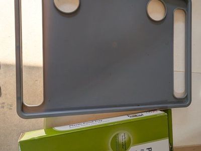 Nova Plastic Food Tray for Walker - Gray Utility Tray with Box