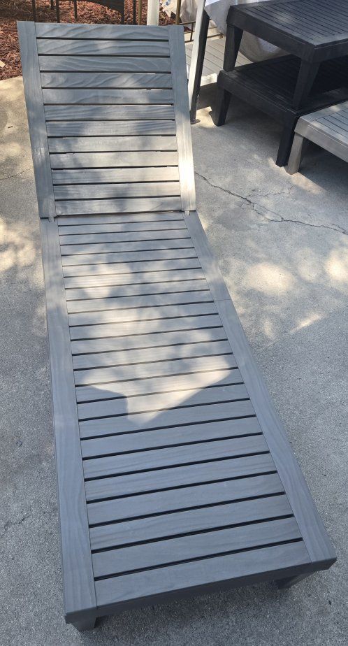 Adjustable Gray Outdoor Patio Chaise Lounge chair