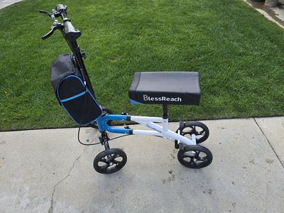 BlessReach Adjustable Knee Scooter Walker with Basket - Mobility Aid