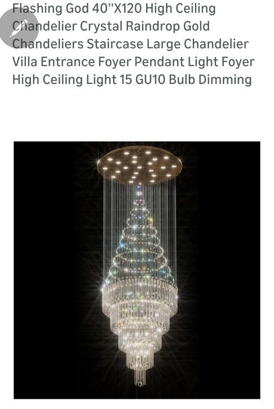 Flashing God 40"x120" High Ceiling Chandelier