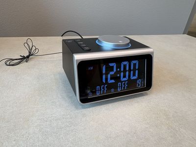 Digital alarm clock with FM radio